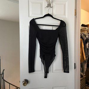 Women's black ruched body suit